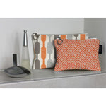 Laden Sie das Bild in den Galerie-Viewer, McAlister Textiles Lotta Orange + Grey Makeup Bag Set Clutch Bag 

